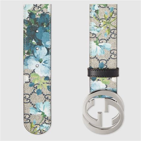 gucci belt blue bloom|gucci gg belt women's.